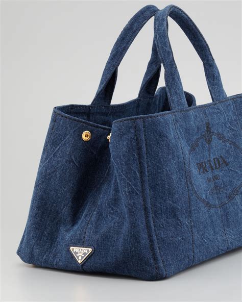 prada denim tote